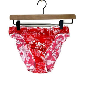 Sunsets red white tropical bikini bottom beach pool swim‎ suit vacation resort M